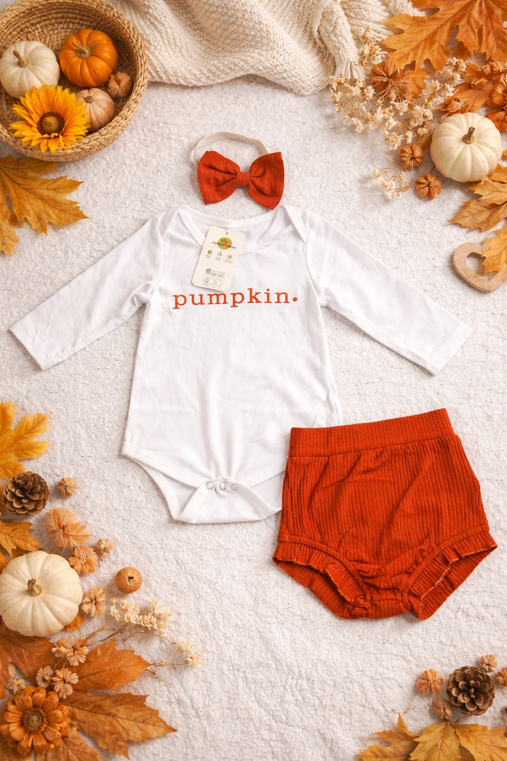 Ensemble Cache-Couche & Short | Coton Biologique | 3-6 Mois