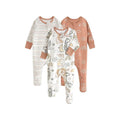 Sets of 3 baby pyjama sets, rompers, sizes 3 to 6 months and 6 to 9 months