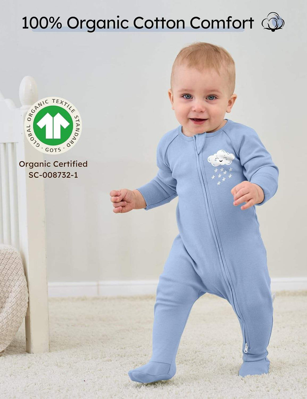 sets of 3 baby pyjamas, sizes 3 to 6 months and 6 to 9 months